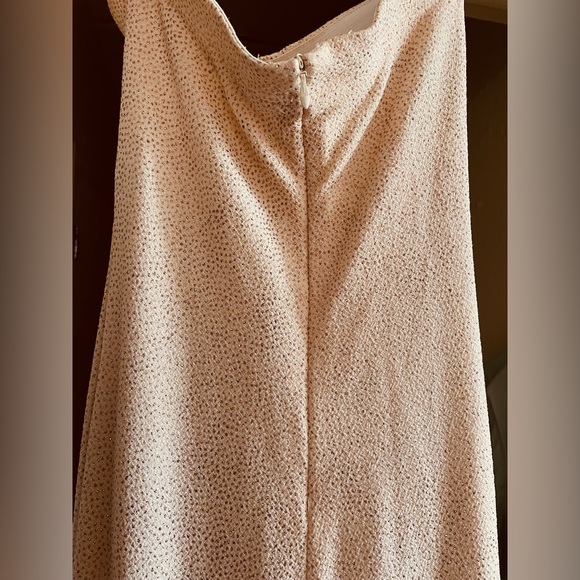 Jessica McClintock Y2K Mermaid Dress GoldGlitterCream Size4 Host Pick Bridesmaid - Picture 3 of 9